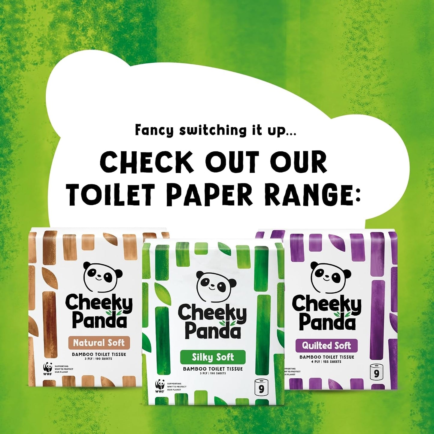 The Cheeky Panda Bamboo Toilet Rolls Bulk Buy – 24 Rolls of 3 Ply Toilet Paper | Plastic Free Packaging and Sustainable Tissue Paper | White