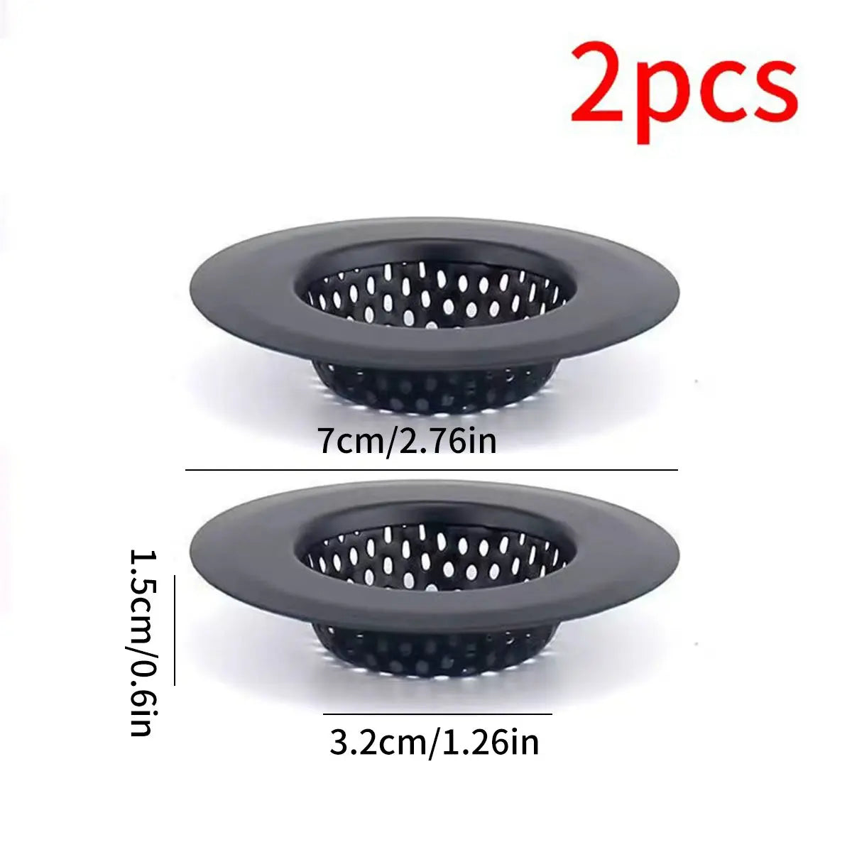 1/2 Pack of Black Matte Kitchen Sink Strainers, Available in 5.3cm / 2.08inch , 7cm / 2.87inch , 9cm / 3.54inch , 11.5cm / 4.52inch , 4 Different Sizes, Stainless Steel Sink Drain Strainer, Dishwasher Safe, Kitchen Sink Strai