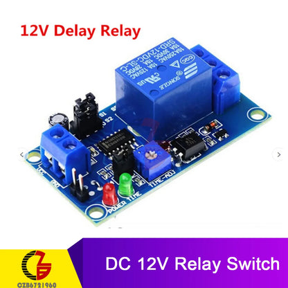 DC 12V Time Relay Module Normal Open Time Delay Relay Timing Timer Relay Control Switch Adjustable Potentiometer LED Indicator