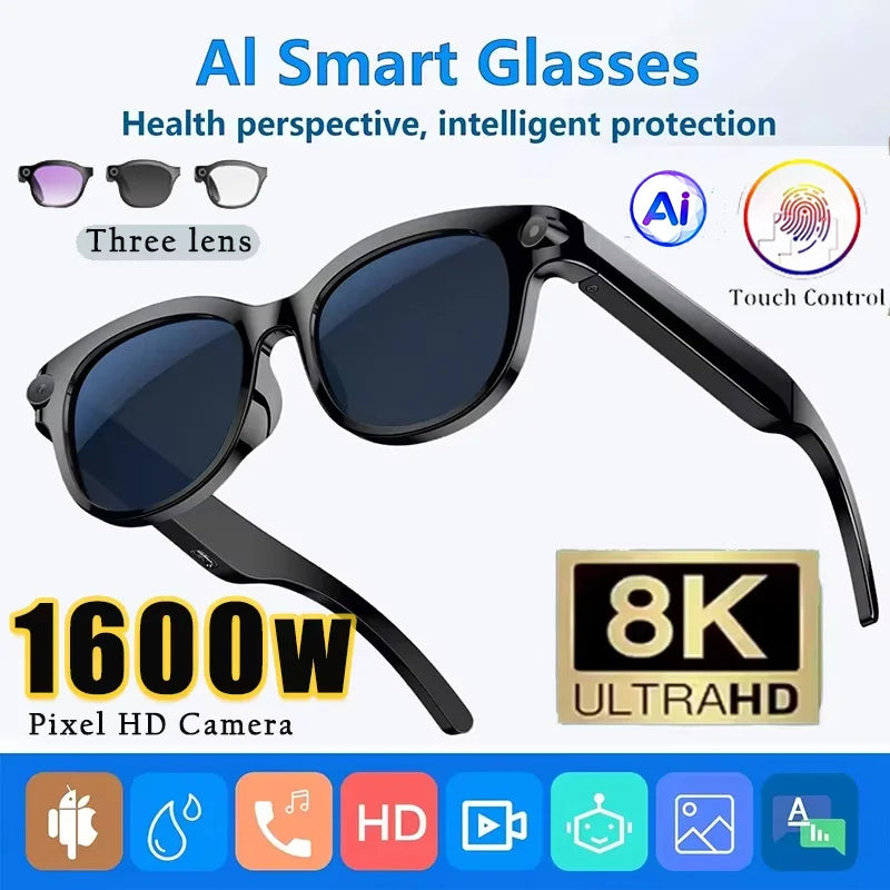 Lenovo 2026 New 8K AI Smart Glasses AI Translation HD Hands-Free Calling AI Chat Logging Music Playback Smart Sunglasses
