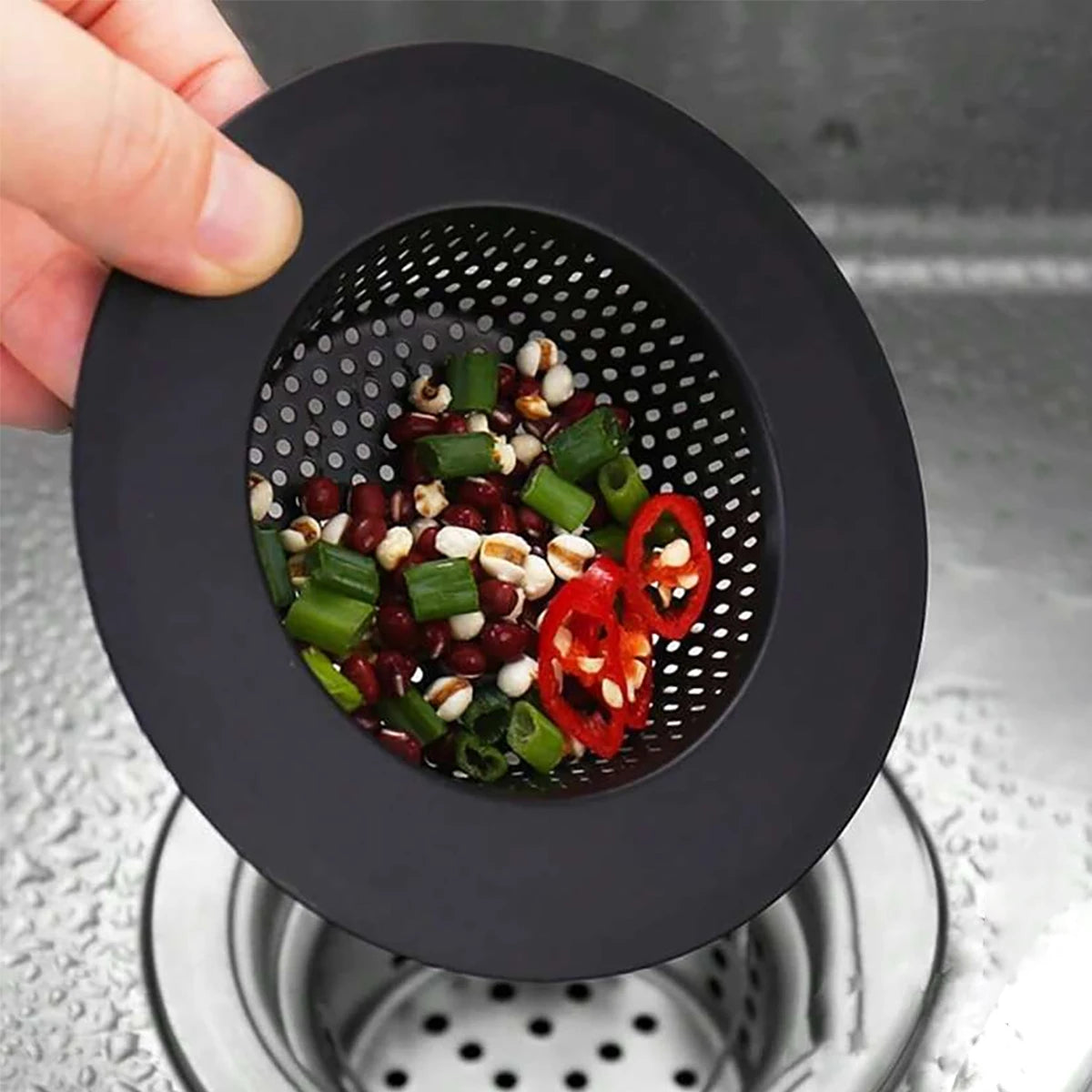 1/2 Pack of Black Matte Kitchen Sink Strainers, Available in 5.3cm / 2.08inch , 7cm / 2.87inch , 9cm / 3.54inch , 11.5cm / 4.52inch , 4 Different Sizes, Stainless Steel Sink Drain Strainer, Dishwasher Safe, Kitchen Sink Strai