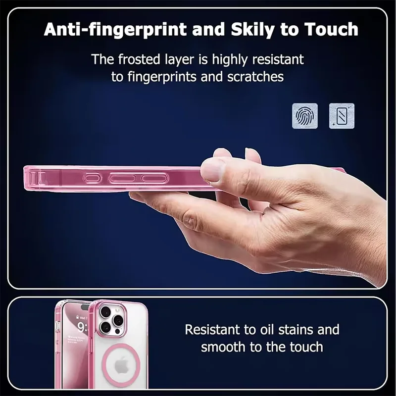 Magnetic Magsafa Strong Hybrid Case For iPhone 16 15 14 13 12 11 Pro XS Max Plus Mini X XR Candy Color Matte Hard Cover Silicone