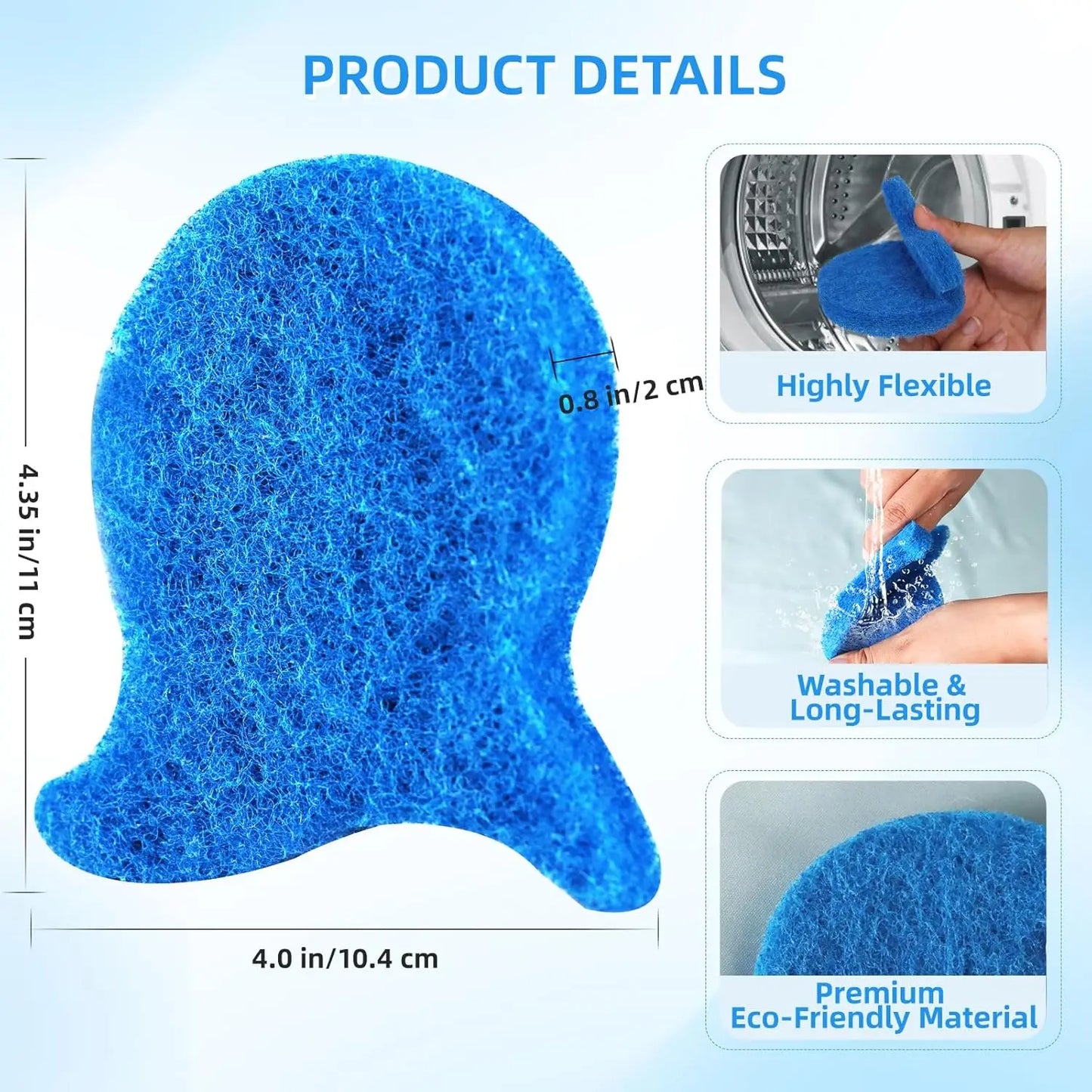 6 PCS Pet Hair Remover for Laundry – Effectively Removes Fur Lint & Dander – Reusable Eco-Friendly Laundry Pet Hair Catcher