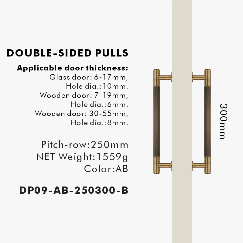 Nurlin Brass Door Double Single Sided Linear Striped Pull Bar Wood Gate Glass Door Shower Room Kitchen Appliance Matt Gold Black