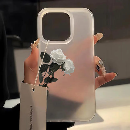 Flower Clear Phone Case For iPhone 16 Pro Case iPhone 13 15 17 11 12 14 Pro Max Plus 12 13 Mini Shockproof Silicone Soft Cover