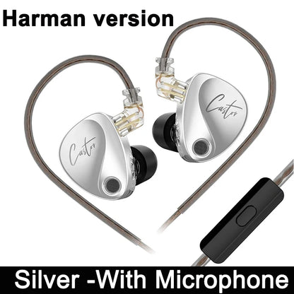 KZ Castor Wired Earphone Improved Bass HiFi Earphones 2 Dynamic Tunable Balance Monitor Headset Noise Cancelling Earbuds