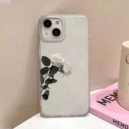 Flower Clear Phone Case For iPhone 16 Pro Case iPhone 13 15 17 11 12 14 Pro Max Plus 12 13 Mini Shockproof Silicone Soft Cover