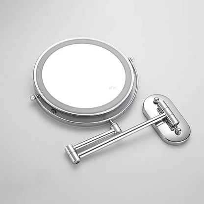 Wall Folding Makeup HD Mirror Double Side Fill Light Magnifying USB Charging Led Tricolor Dimming Bathroom Cosmetic Mirrors