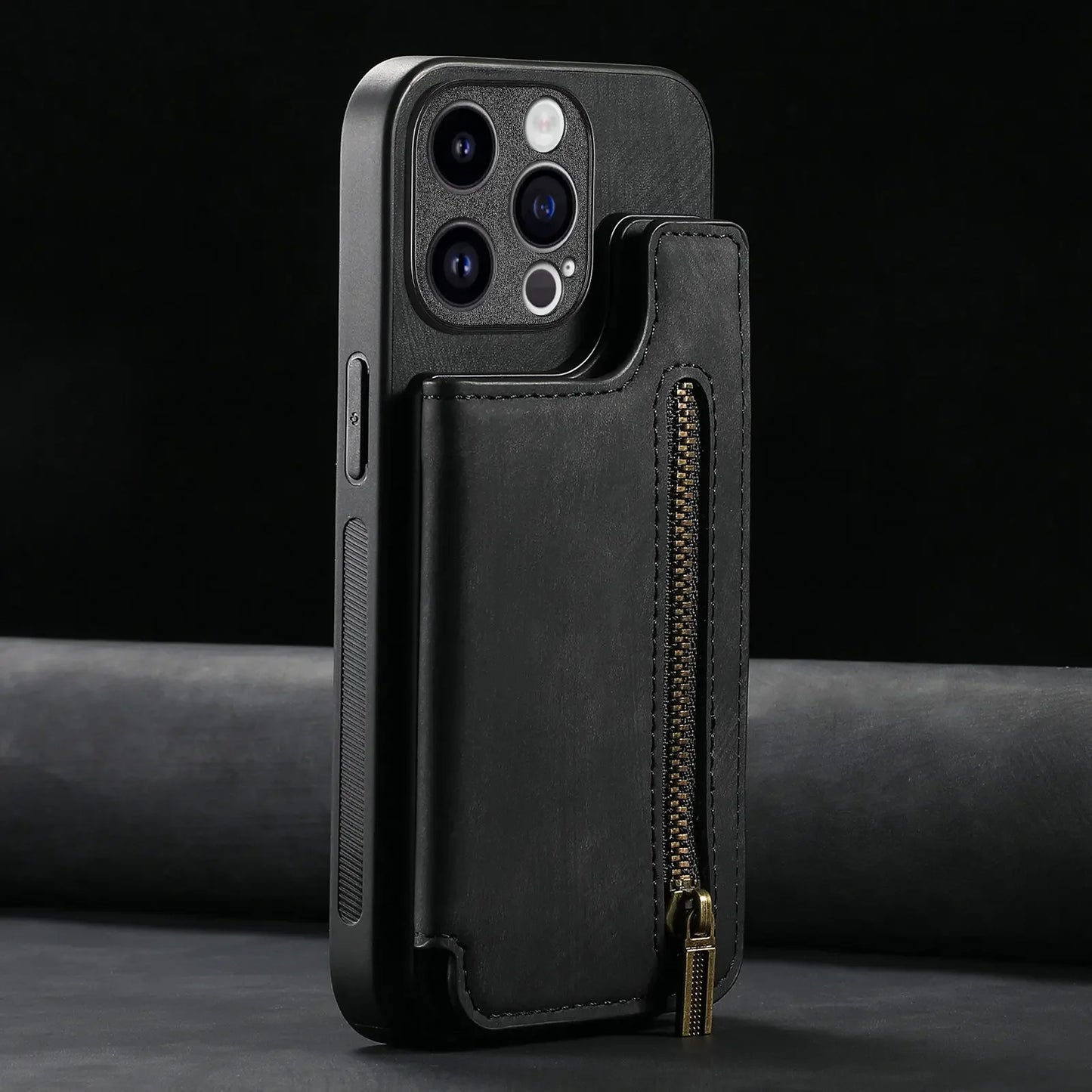 Leather Zipper Wallet with Card Holder Phone Case for IPhone 15 14 11 Pro Max 13 12 Mini X XR XS Max 8 7 Plus Shockproof Cover