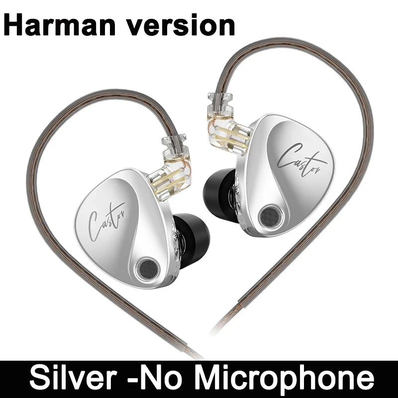 KZ Castor Wired Earphone Improved Bass HiFi Earphones 2 Dynamic Tunable Balance Monitor Headset Noise Cancelling Earbuds