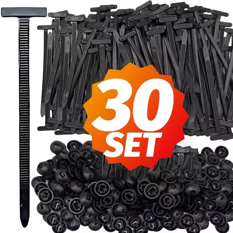 Nylon Cable Tie Buckle Heavy Duty Zip Ties with Pin Button Universal Self-locking Zip Ties Tool Car Daily Repair Fastening Strap