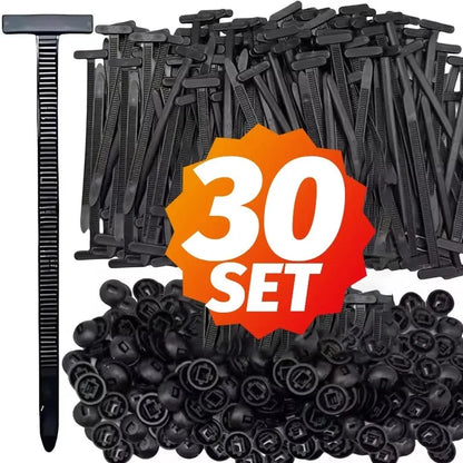 Nylon Cable Tie Buckle Heavy Duty Zip Ties with Pin Button Universal Self-locking Zip Ties Tool Car Daily Repair Fastening Strap