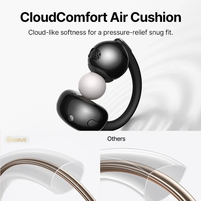 Baseus Bowie MC2 AIR Clip-on TWS Earbuds Ear Clips Wireless Earphones Bluetooth 6.0   Open Earrings 4 Mic ENC Sports Headphones