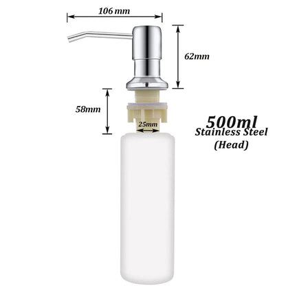 Stainless Steel Soap Dispenser Extension Tube Kit Kitchen Sink Liquid Soap Dispenser Bathroom Lotion Detergent Hand Press Pumps