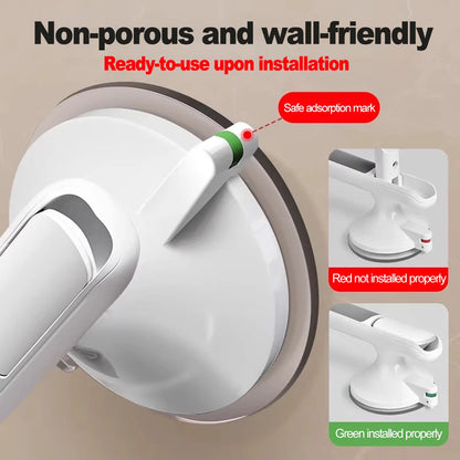 Bathroom Safety Handrail for Elderly No Drill Suction Grab Bar Non-Slip Reusable Shower Toilet Kitchen Tile Glass Wall