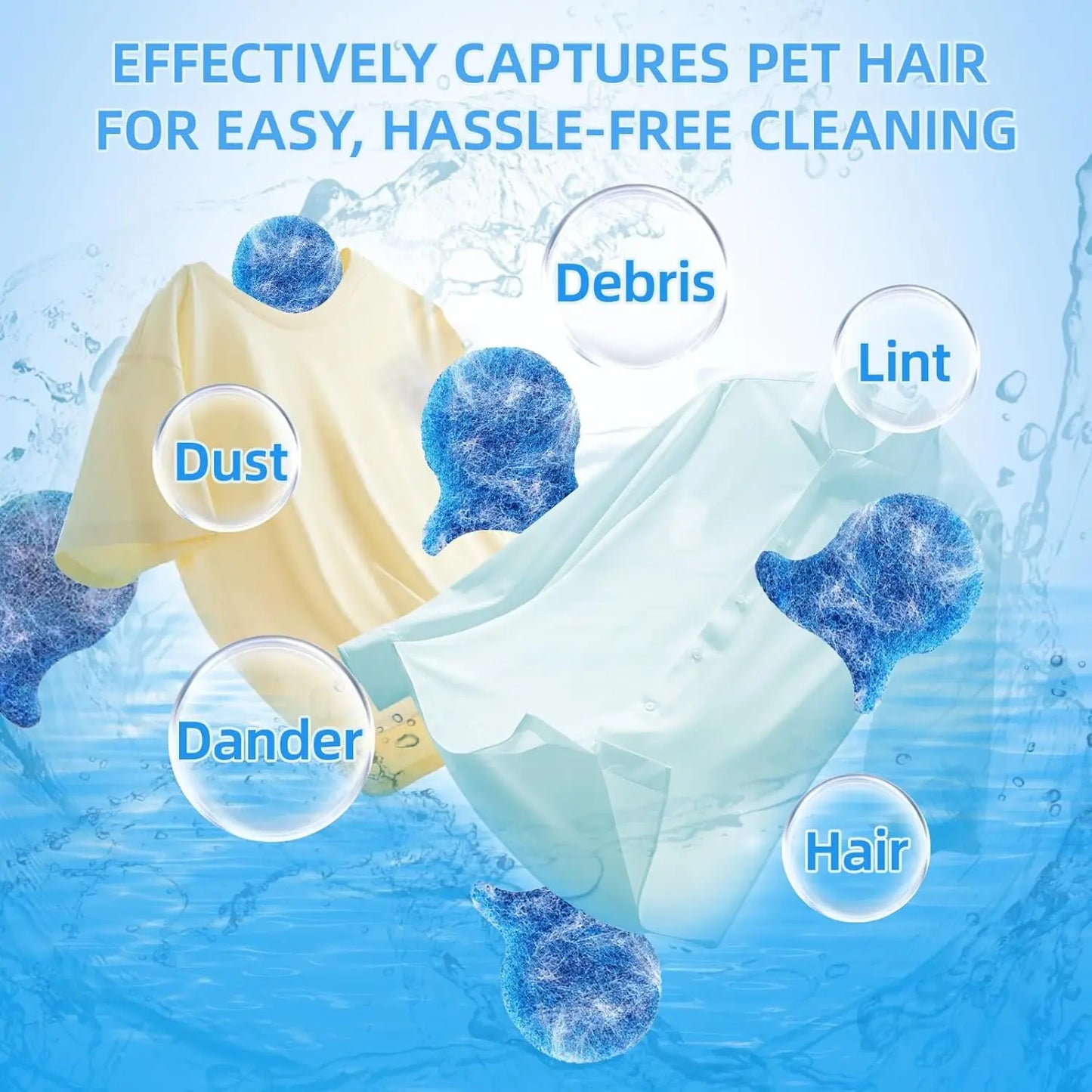 5pcs Pet Hair Remover for Laundry, Effectively Removes Fur, Lint & Dander, Reusable, Eco-Friendly Laundry Pet Hair Catcher