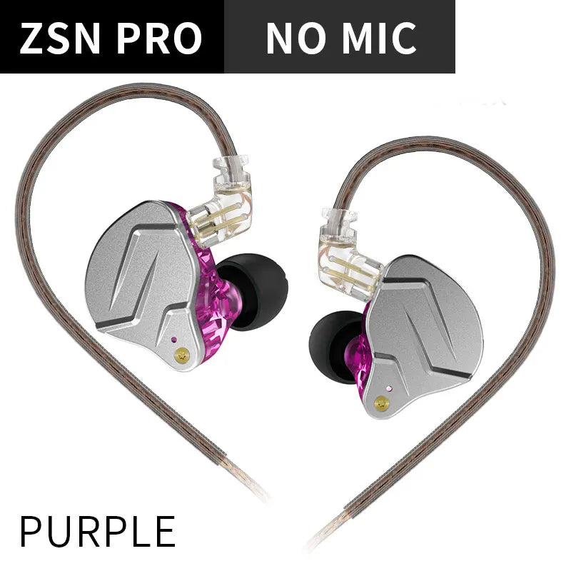 KZ ZSN PRO Earphones 1DD+1BA Hybrid Drive HIFI Bass Earbud Replaceable Cable