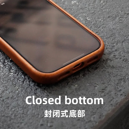 Handmade Italian Genuine Leather Case for iPhone 17 16 15 Pro Max Magnetic Luxury Business Retro Cow Phone Cover
