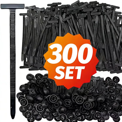 Nylon Cable Tie Buckle Heavy Duty Zip Ties with Pin Button Universal Self-locking Zip Ties Tool Car Daily Repair Fastening Strap