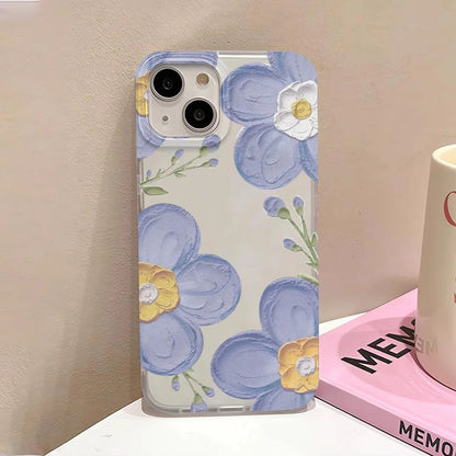 Flower Clear Phone Case For iPhone 16 Pro Case iPhone 13 15 17 11 12 14 Pro Max Plus 12 13 Mini Shockproof Silicone Soft Cover