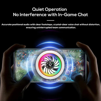 K6 Mobile Cooler 15W AI Low Noise Digital Display Freeze Semiconductor Heat Sink For Gaming Smart Temp Control & RGB Lights