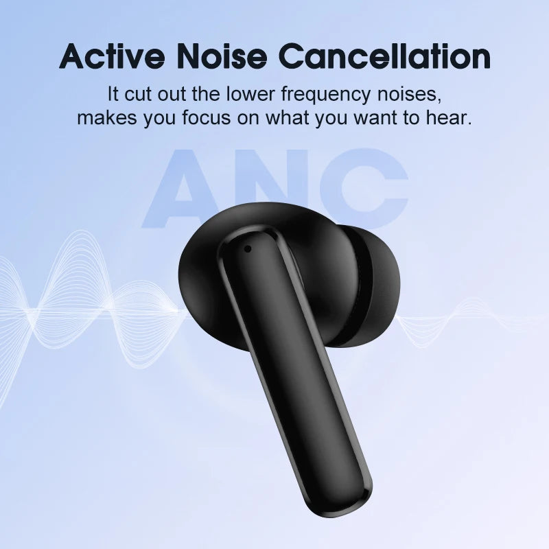 QCY T13 ANC Active Noise Cancelling Wireless Earbuds Bluetooth 5.3 Headphones 4 Mics ENC Clear Calls Earphones 30H Playtime IPX5