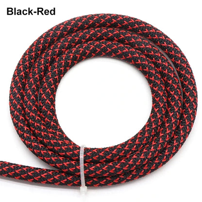 1~50m Black-Red PET Braid Sleeves 2/4/6/8/10/12/14/16/20/25/30/40/50mm High Density Insulated Snake Skin Cable Wrap Sheath