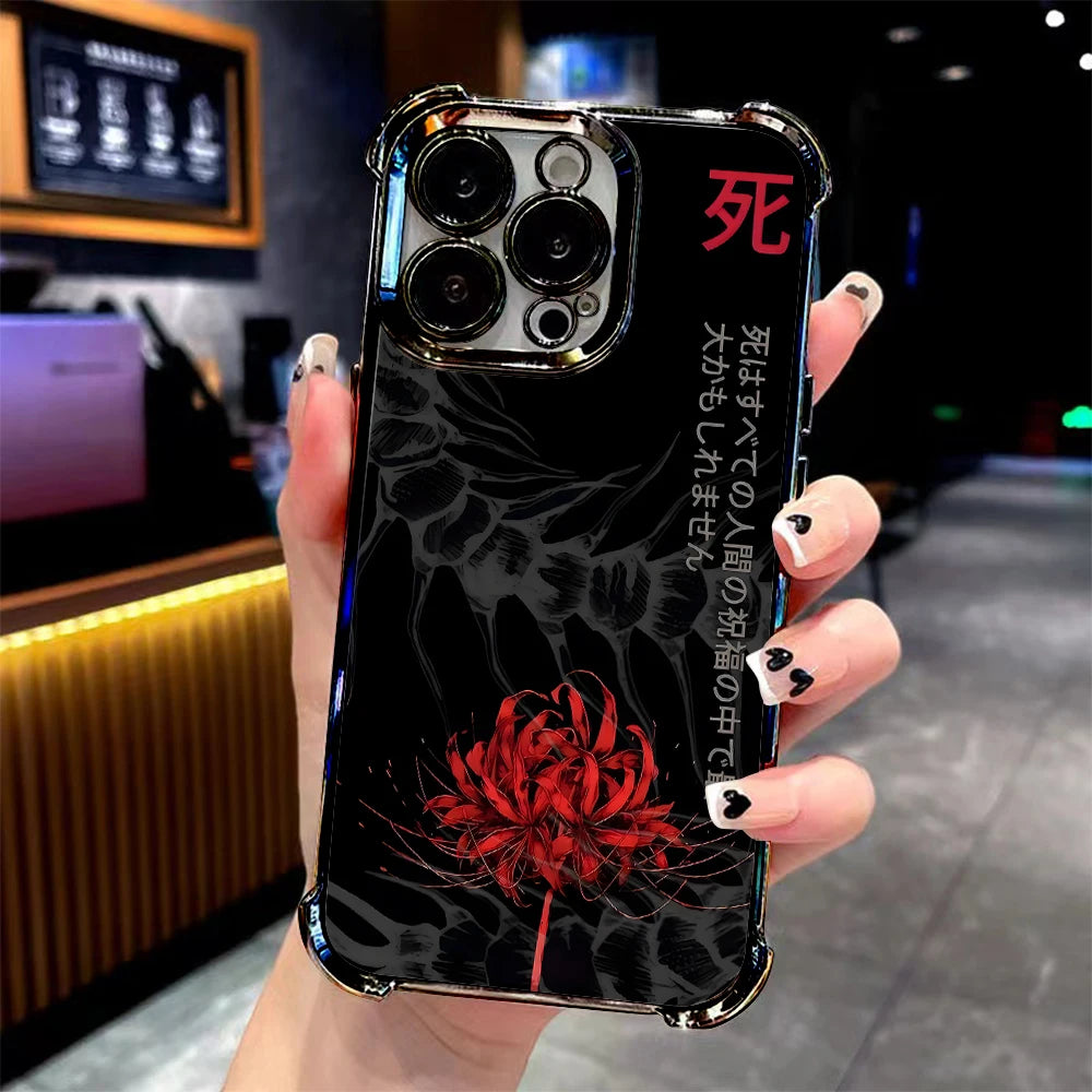 Anime cool Tokyo Ghoul Plating Phone Case For iPhone 17 16e 16 15 14 13 12 11 Pro Max X XR 7 8 Mini Air Plus Anti-Fall Airabag