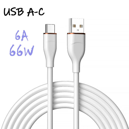 UGOURD Liquid Silicon USB-Type C To C Fast Charging Cable 66W USB to C PD 60W 45W 27W For Huawei SCP Xiaomi iPhone 15 16 Pro Max