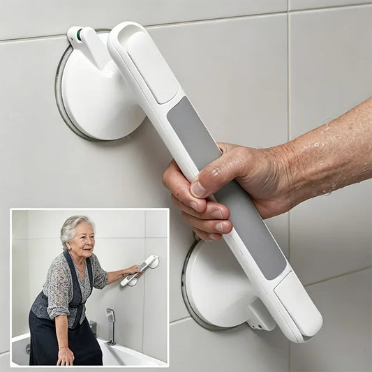 Bathroom Safety Handrail for Elderly No Drill Suction Grab Bar Non-Slip Reusable Shower Toilet Kitchen Tile Glass Wall
