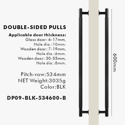 Nurlin Brass Door Double Single Sided Linear Striped Pull Bar Wood Gate Glass Door Shower Room Kitchen Appliance Matt Gold Black
