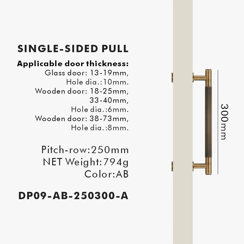 Nurlin Brass Door Double Single Sided Linear Striped Pull Bar Wood Gate Glass Door Shower Room Kitchen Appliance Matt Gold Black