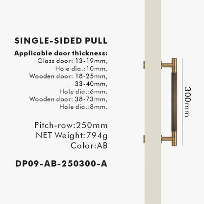 Nurlin Brass Door Double Single Sided Linear Striped Pull Bar Wood Gate Glass Door Shower Room Kitchen Appliance Matt Gold Black