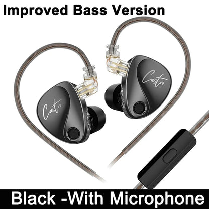 KZ Castor Wired Earphone Improved Bass HiFi Earphones 2 Dynamic Tunable Balance Monitor Headset Noise Cancelling Earbuds