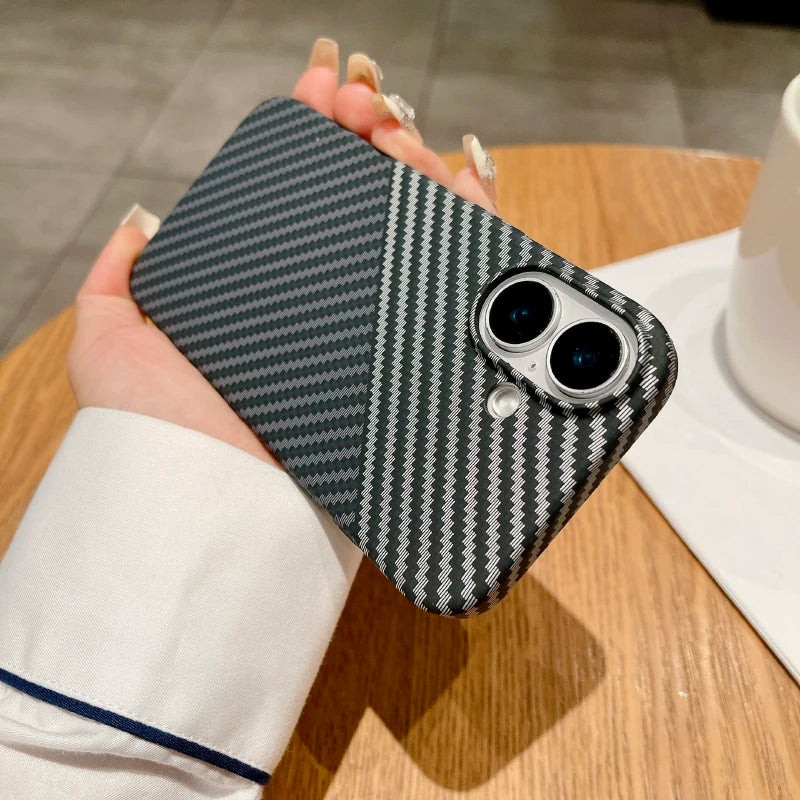 For Magsafe Magnetic Color Collision Carbon Fiber Phone Case For iPhone 16 Pro Max 14 11 12 13 15 Pro Max Shockproof Back Cover