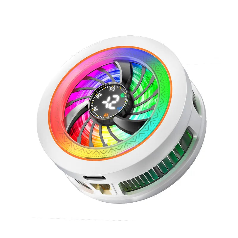 K6 Mobile Cooler 15W AI Low Noise Digital Display Freeze Semiconductor Heat Sink For Gaming Smart Temp Control & RGB Lights