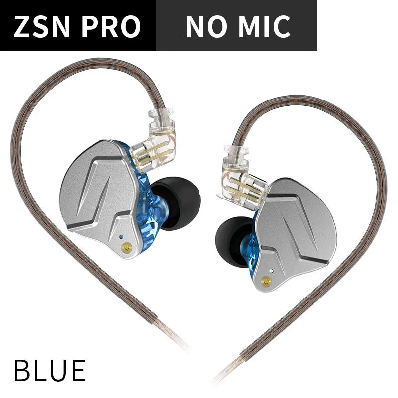 KZ ZSN PRO Earphones 1DD+1BA Hybrid Drive HIFI Bass Earbud Replaceable Cable