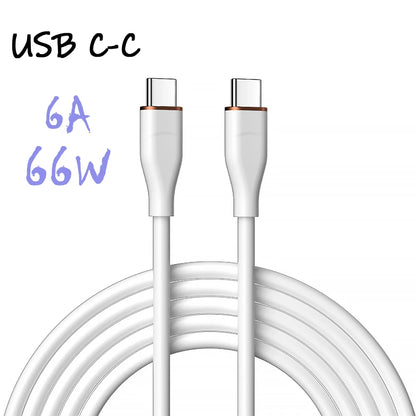 UGOURD Liquid Silicon USB-Type C To C Fast Charging Cable 66W USB to C PD 60W 45W 27W For Huawei SCP Xiaomi iPhone 15 16 Pro Max