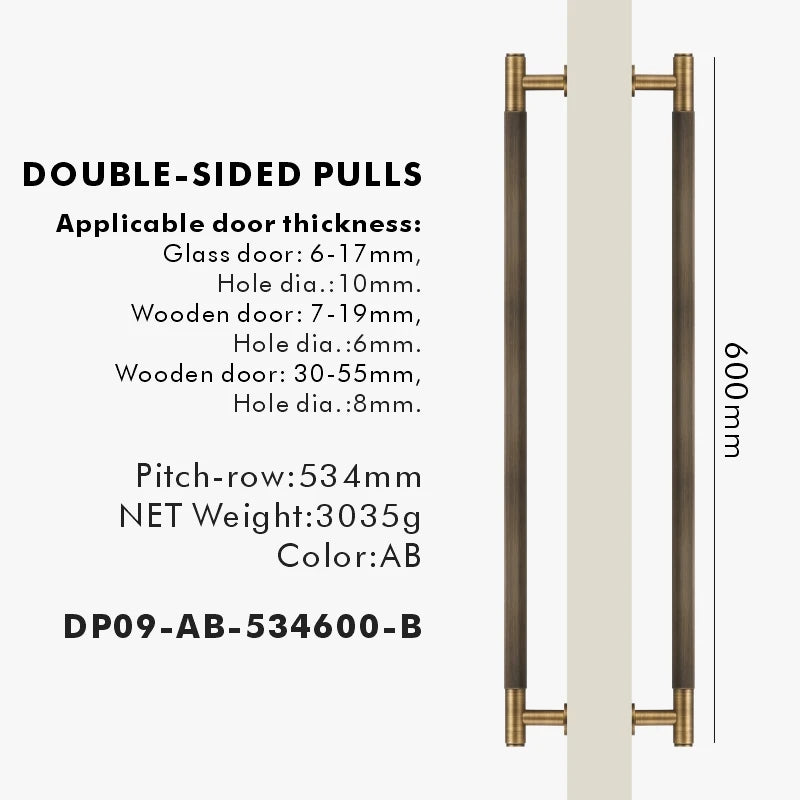 Nurlin Brass Door Double Single Sided Linear Striped Pull Bar Wood Gate Glass Door Shower Room Kitchen Appliance Matt Gold Black