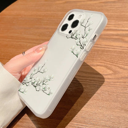 Flower Clear Phone Case For iPhone 16 Pro Case iPhone 13 15 17 11 12 14 Pro Max Plus 12 13 Mini Shockproof Silicone Soft Cover