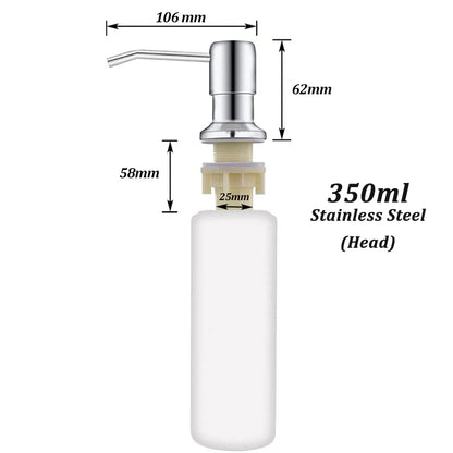 Stainless Steel Soap Dispenser Extension Tube Kit Kitchen Sink Liquid Soap Dispenser Bathroom Lotion Detergent Hand Press Pumps