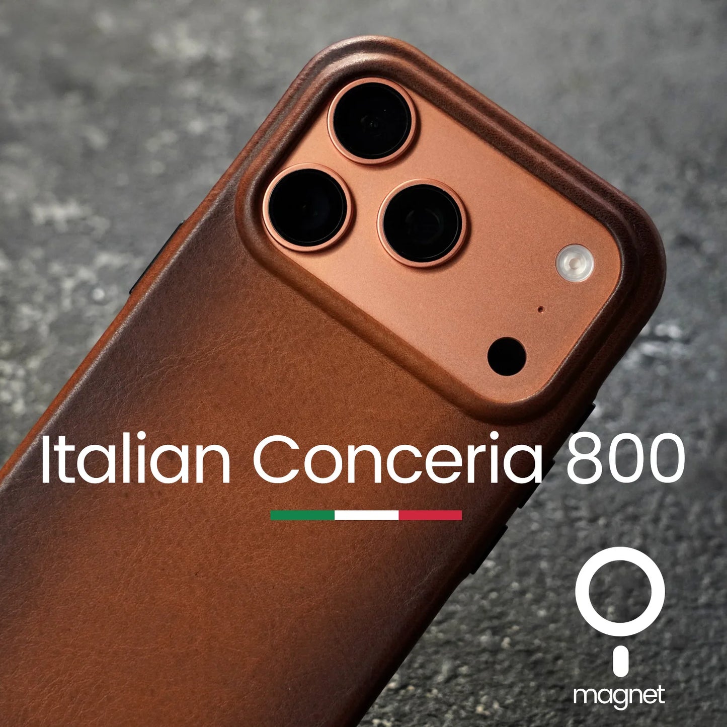 Handmade Italian Genuine Leather Case for iPhone 17 16 15 Pro Max Magnetic Luxury Business Retro Cow Phone Cover