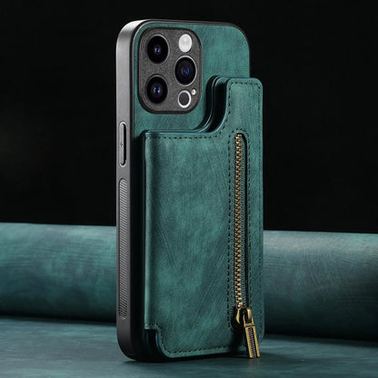 Leather Zipper Wallet with Card Holder Phone Case for IPhone 15 14 11 Pro Max 13 12 Mini X XR XS Max 8 7 Plus Shockproof Cover