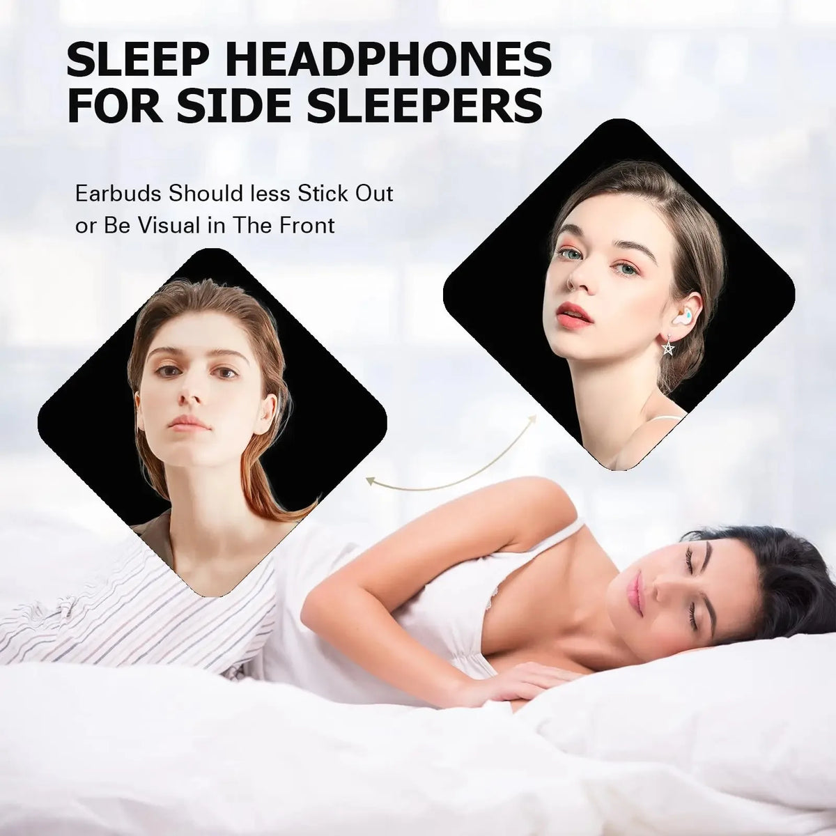 New Bluetooth 5.3 Wireless Earbuds for Sleeping Mini Design Portable Audio for Small Ears Ultra-Mini Sleep Earphones With Mic
