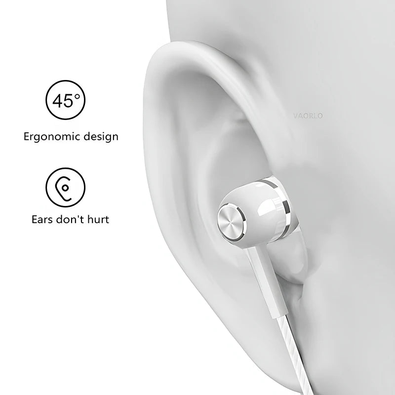 3.5mm Headphones Sports Wired Earphones HIFI Bass Wired Earbuds in-Ear Headset Game Subwoofer with Mic Handsfree Call For Phones
