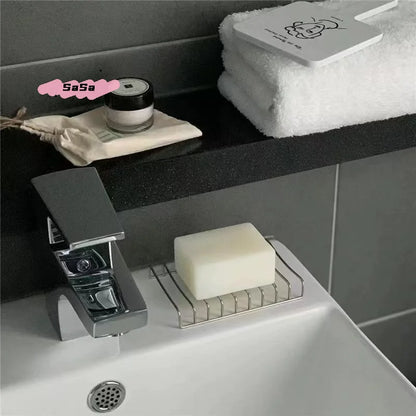 1Pc Stainless Steel Soap Dish Holder with Drain Tray - Bathroom Sink Organizer Kitchen Counter Storage Rack for Soap