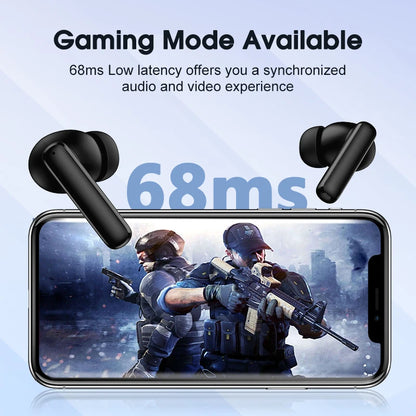 QCY T13 ANC Active Noise Cancelling Wireless Earbuds Bluetooth 5.3 Headphones 4 Mics ENC Clear Calls Earphones 30H Playtime IPX5