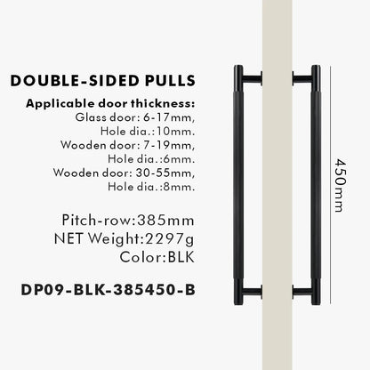 Nurlin Brass Door Double Single Sided Linear Striped Pull Bar Wood Gate Glass Door Shower Room Kitchen Appliance Matt Gold Black
