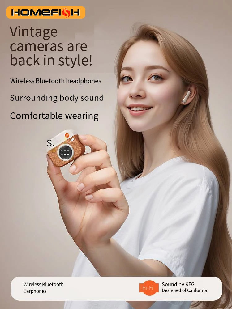 Q86 Bluetooth 5.3 Wireless Headphones Power LED Digital Display 24hours Endurance HiFi Gaming Headsets Waterproof Sports Earbuds