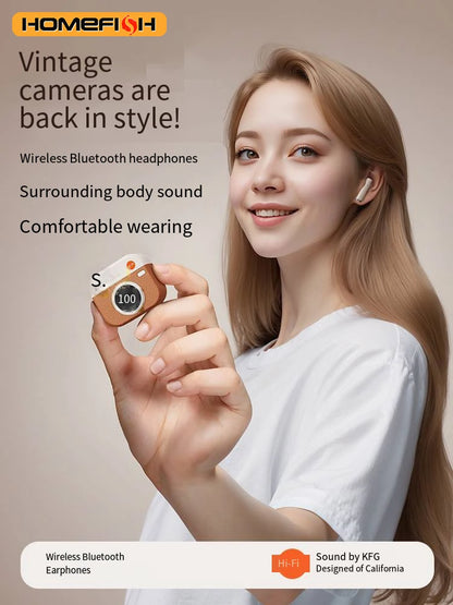 Q86 Bluetooth 5.3 Wireless Headphones Power LED Digital Display 24hours Endurance HiFi Gaming Headsets Waterproof Sports Earbuds